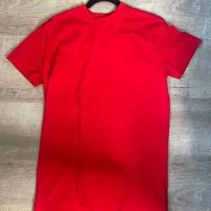 Missguided Red Basic T Shirt Dress